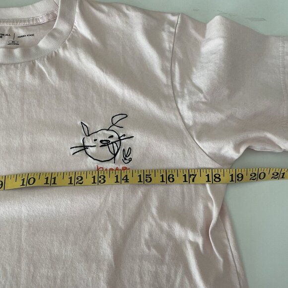 Uniqlo x HARUKA AYASE colab T Shirt Size XS “Peace For All” Light Pink Unisex - Picture 6 of 7
